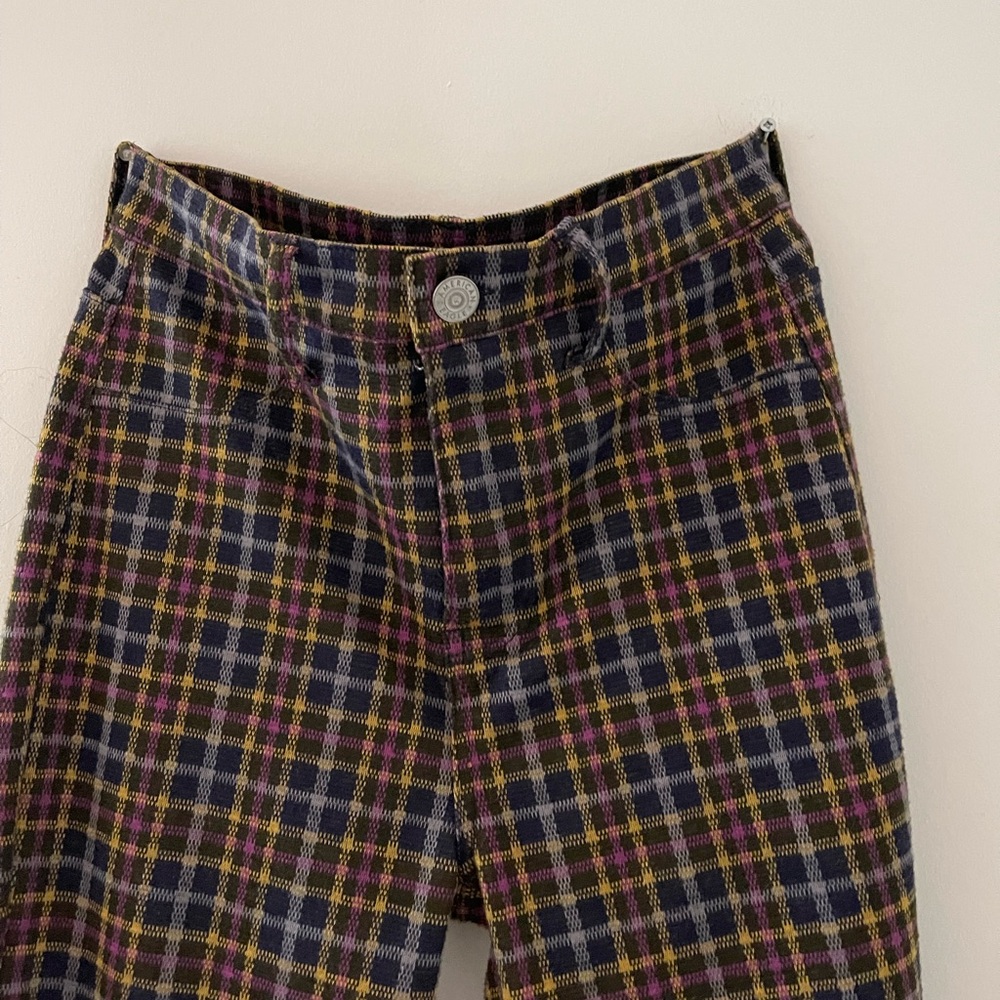 American Eagle Outfitters Plaid Pants - Yellow, Purple, Green